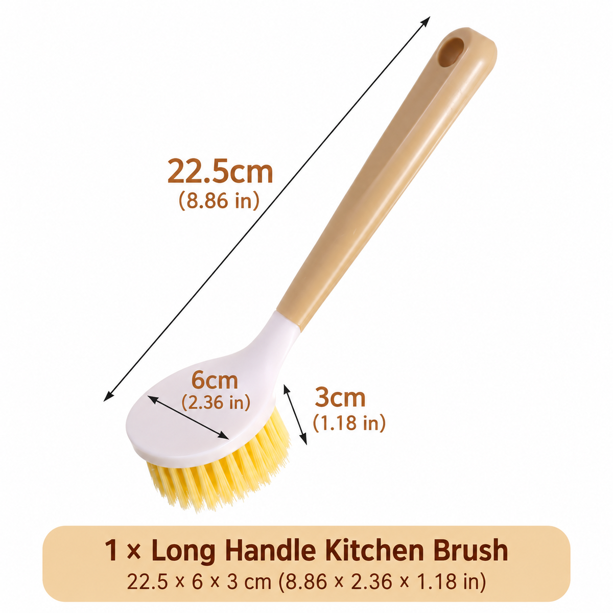 Long Handle Kitchen Cleaning Brush – Multi-Purpose Dish & Pot Scrubber