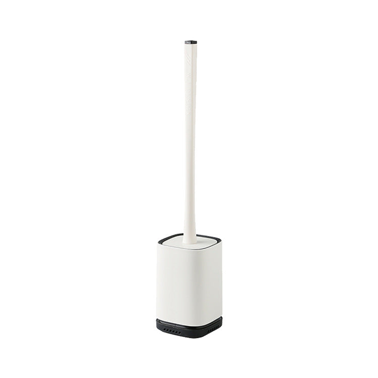 Silicone Toilet Brush with Holder – Long Handle Bathroom Cleaning Brush Set