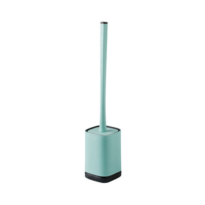 Silicone Toilet Brush with Holder – Long Handle Bathroom Cleaning Brush Set