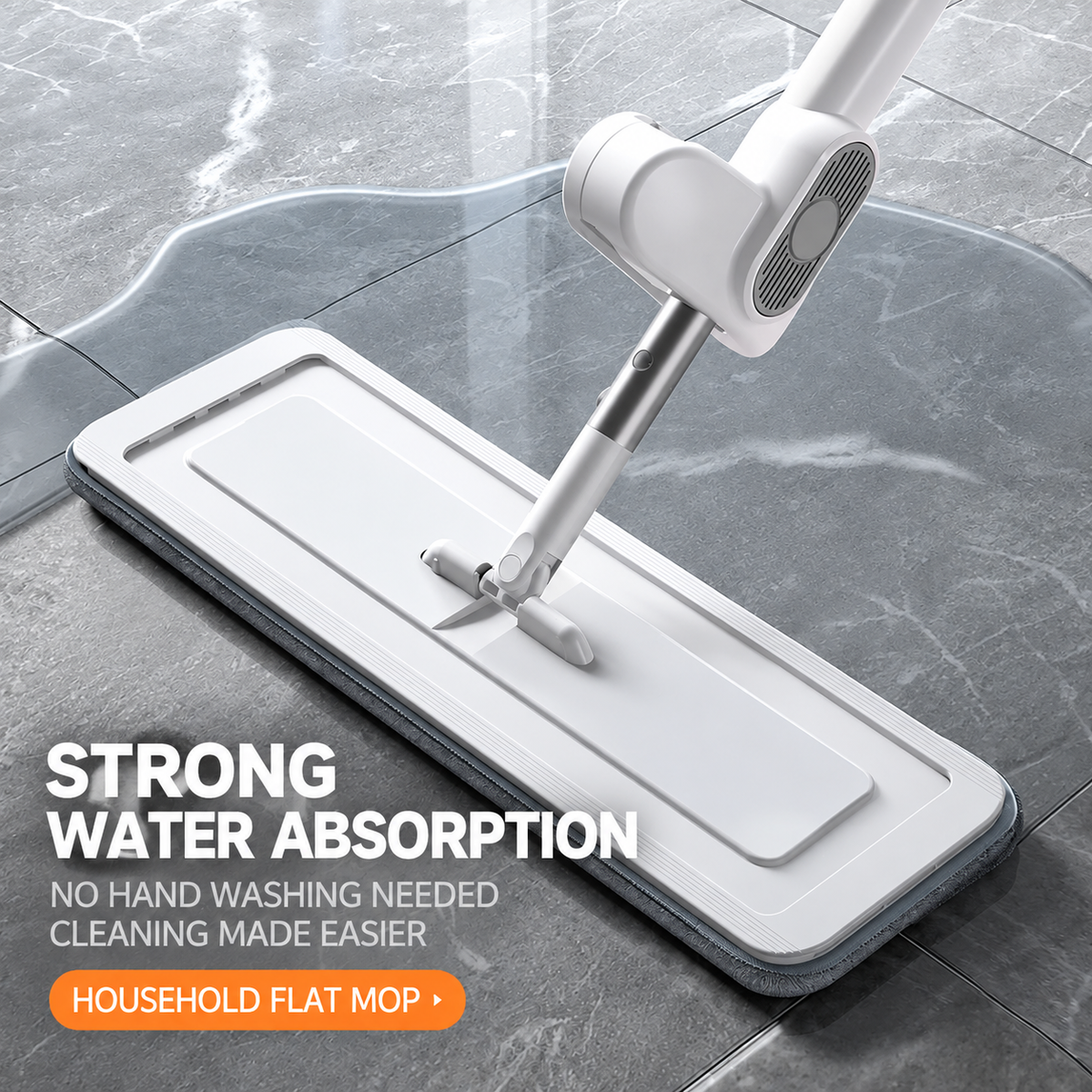 Spray Flat Mop with Microfiber Pads – Hands-Free Wet & Dry Floor Cleaning System