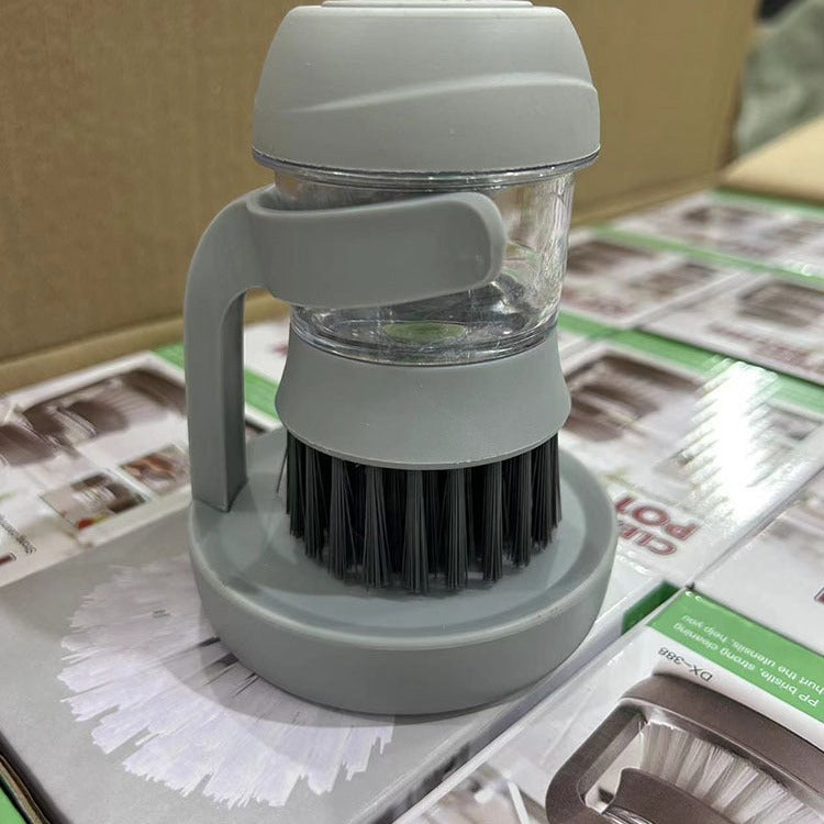 Soap Dispensing Dish Brush – Press-to-Dispense Kitchen Cleaning Scrubber