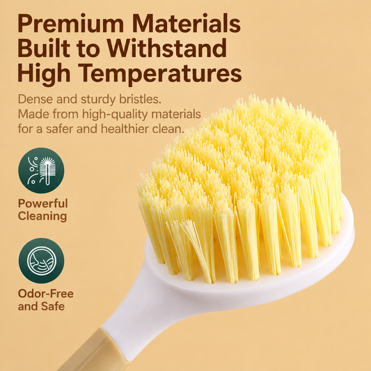 Long Handle Kitchen Cleaning Brush – Multi-Purpose Dish & Pot Scrubber